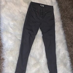 High waisted grey jeans